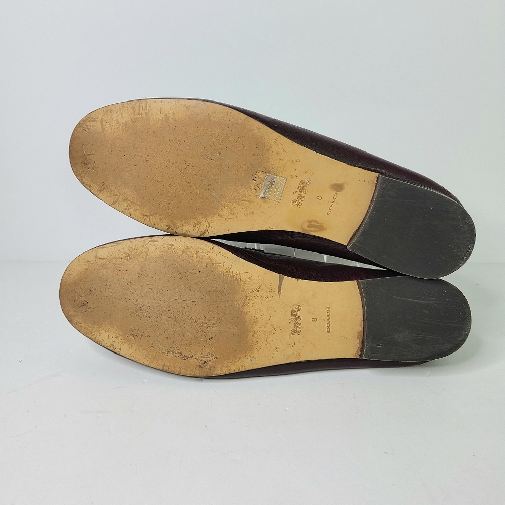 Coach Haley Burgundy Horsebit Detail Genuine Leather Loafers - Picture 6 of 9